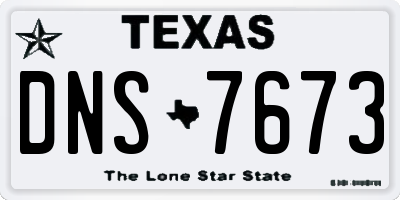 TX license plate DNS7673