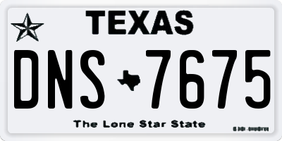 TX license plate DNS7675