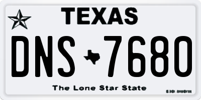 TX license plate DNS7680