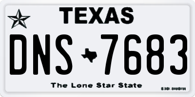 TX license plate DNS7683