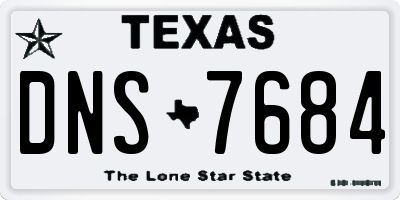 TX license plate DNS7684