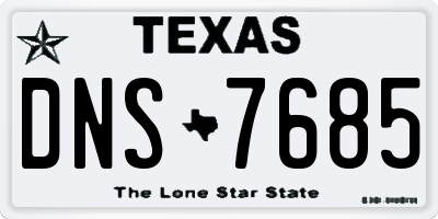 TX license plate DNS7685