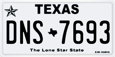 TX license plate DNS7693