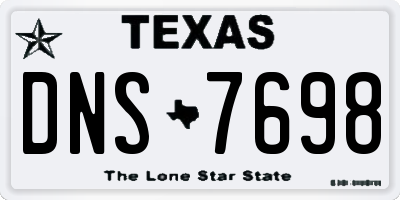 TX license plate DNS7698