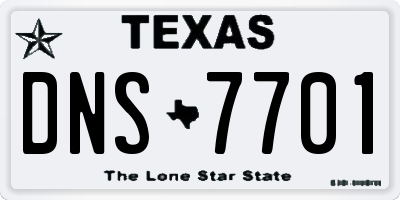 TX license plate DNS7701