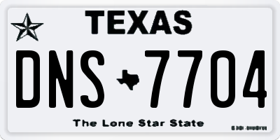 TX license plate DNS7704