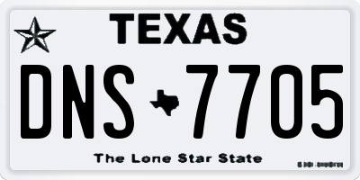 TX license plate DNS7705