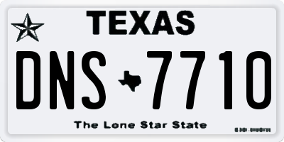 TX license plate DNS7710