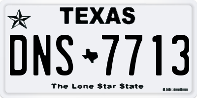 TX license plate DNS7713