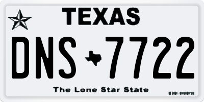 TX license plate DNS7722
