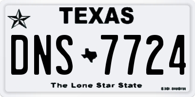 TX license plate DNS7724