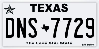 TX license plate DNS7729