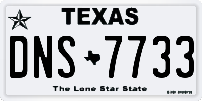 TX license plate DNS7733