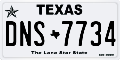 TX license plate DNS7734