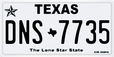 TX license plate DNS7735