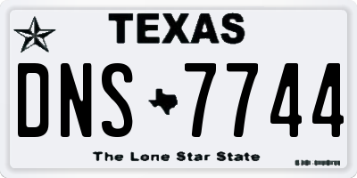 TX license plate DNS7744