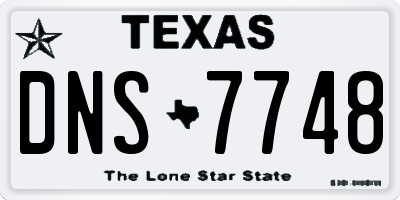 TX license plate DNS7748