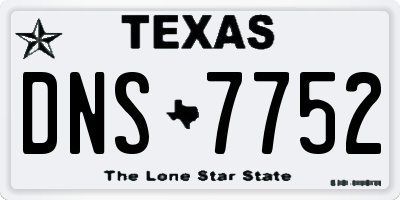TX license plate DNS7752