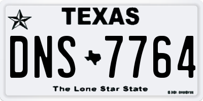 TX license plate DNS7764