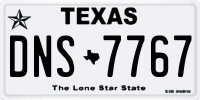 TX license plate DNS7767