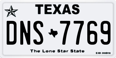 TX license plate DNS7769
