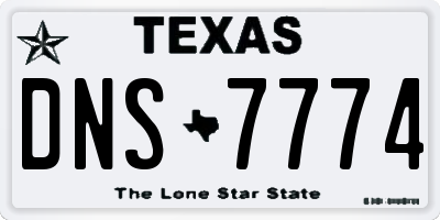 TX license plate DNS7774