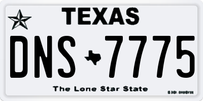 TX license plate DNS7775