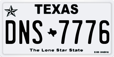 TX license plate DNS7776
