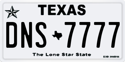 TX license plate DNS7777