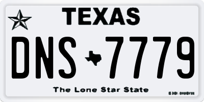 TX license plate DNS7779
