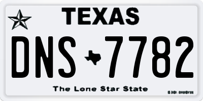 TX license plate DNS7782