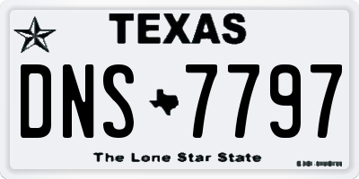 TX license plate DNS7797