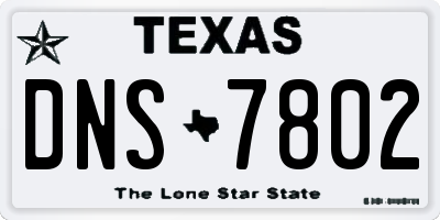 TX license plate DNS7802