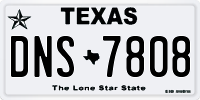 TX license plate DNS7808