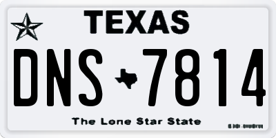 TX license plate DNS7814