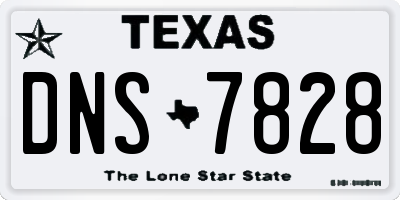TX license plate DNS7828