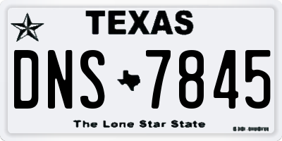 TX license plate DNS7845