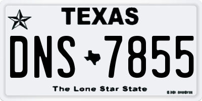 TX license plate DNS7855