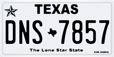 TX license plate DNS7857