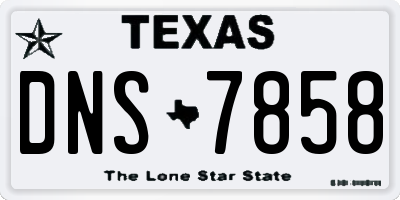 TX license plate DNS7858