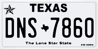 TX license plate DNS7860