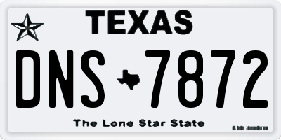 TX license plate DNS7872