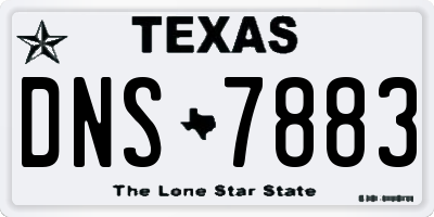 TX license plate DNS7883