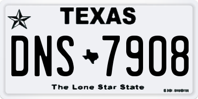 TX license plate DNS7908