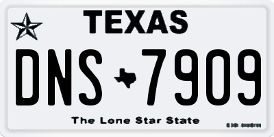 TX license plate DNS7909