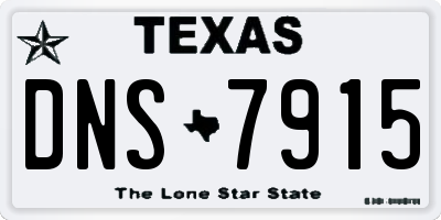 TX license plate DNS7915