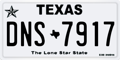 TX license plate DNS7917