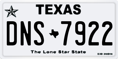 TX license plate DNS7922