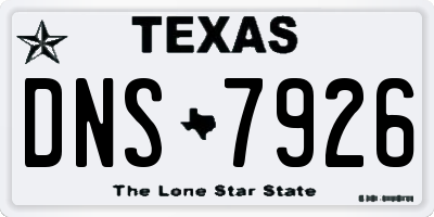 TX license plate DNS7926