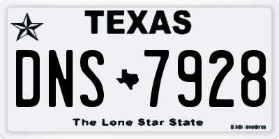 TX license plate DNS7928